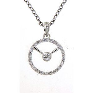 Real Diamond Daily Wear Round Fine Pendant White Gold